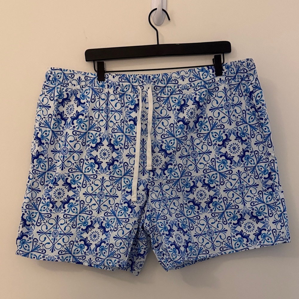 Hill House Home Blue and White Patterned Men's Shorts